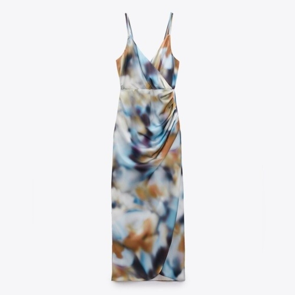 ZARA TIE-DYE PRINT CAMISOLE DRESS